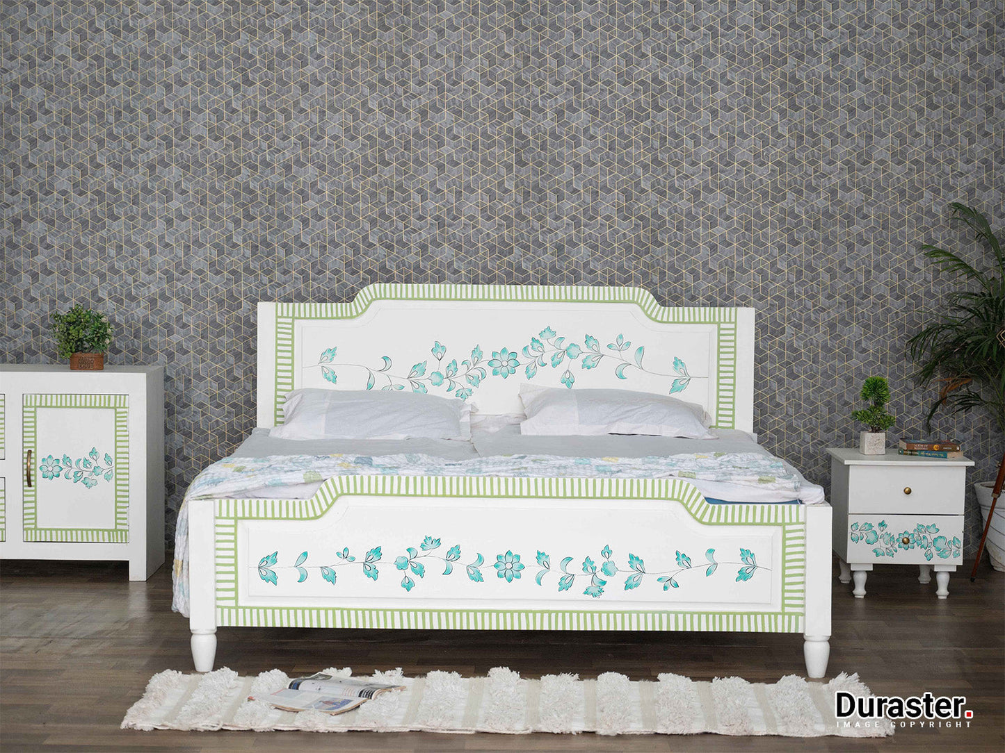 Dudi Furniture Florida Mango Wood Queen Size Bed