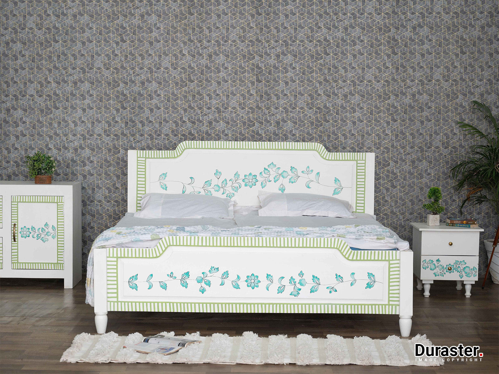 Dudi Furniture Florida Mango Wood Queen Size Bed
