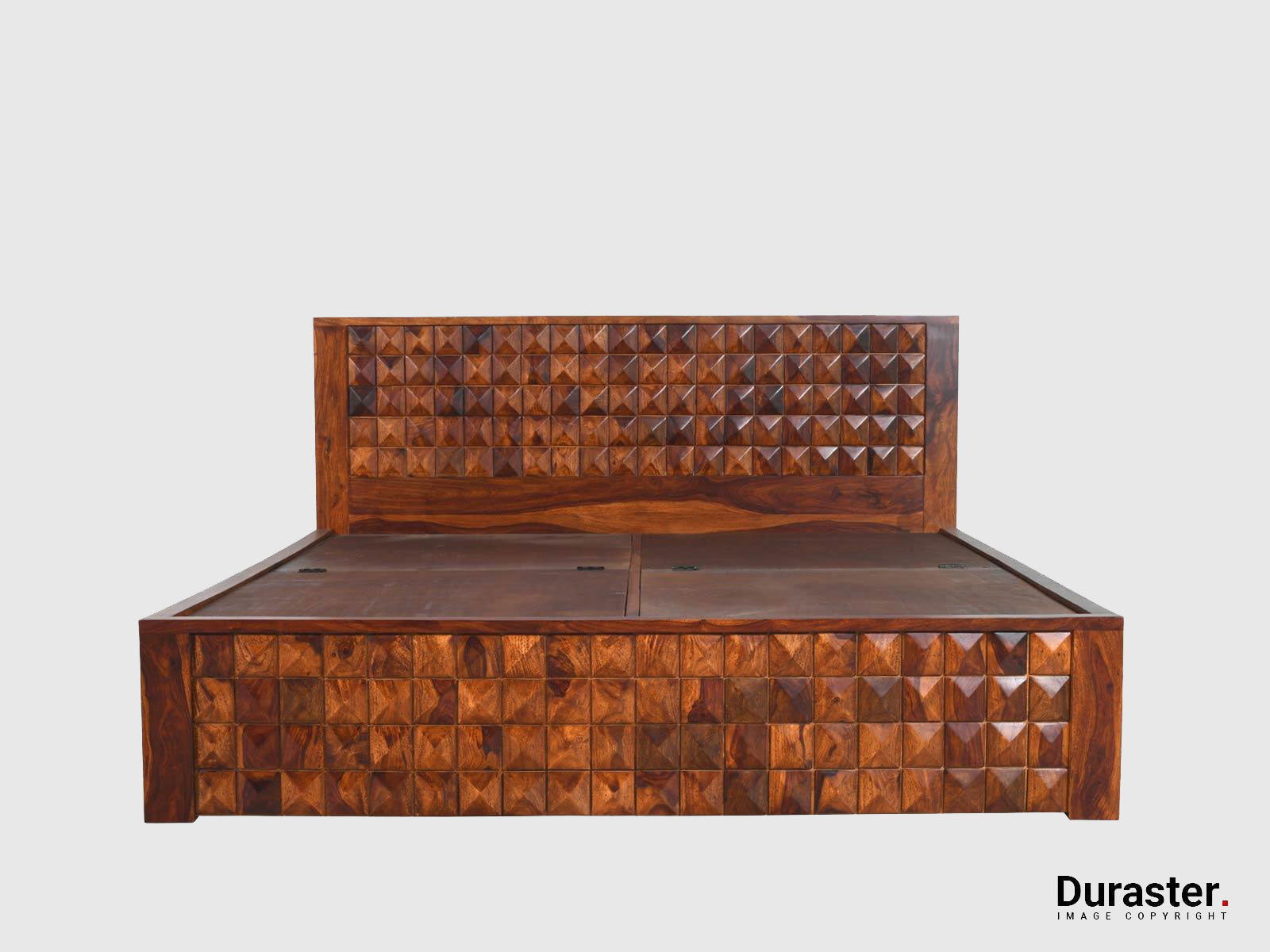 Dudi Furniture Aristocrat Solid Sheesham Wood Storage King Size Bed