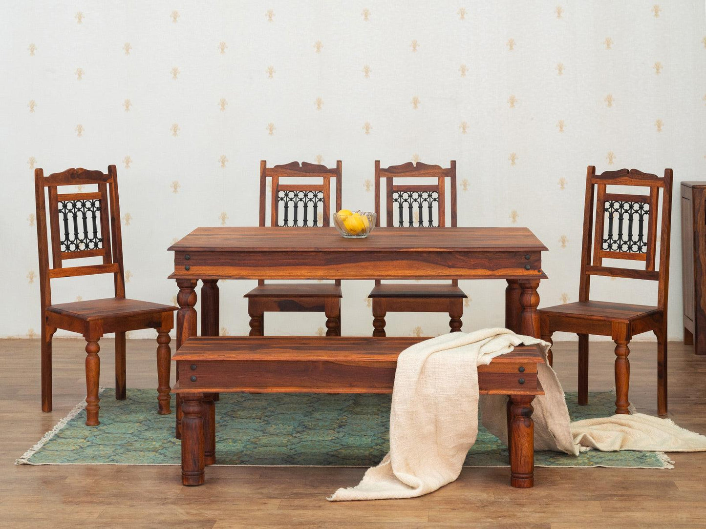 Dudi Furniture Aristocrat Solid Wood Dining Set with Chairs
