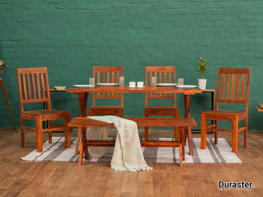 Dudi Furniture Aristocrat Solid Wood Dining Table Set 6 Seater