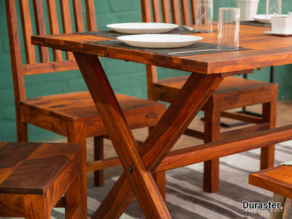 Dudi Furniture Aristocrat Solid Wood Dining Table Set 6 Seater