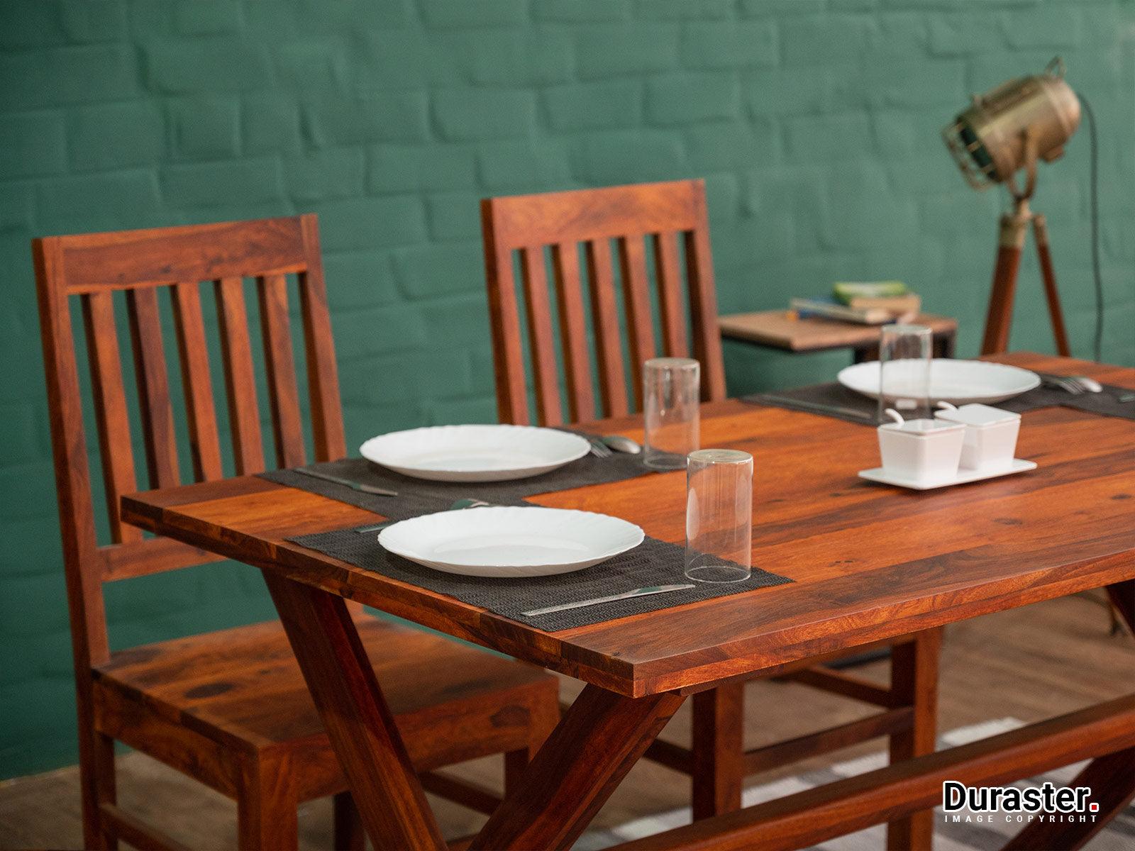 Dudi Furniture Aristocrat Solid Wood Dining Table Set 6 Seater