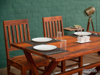 Dudi Furniture Aristocrat Solid Wood Dining Table Set 6 Seater
