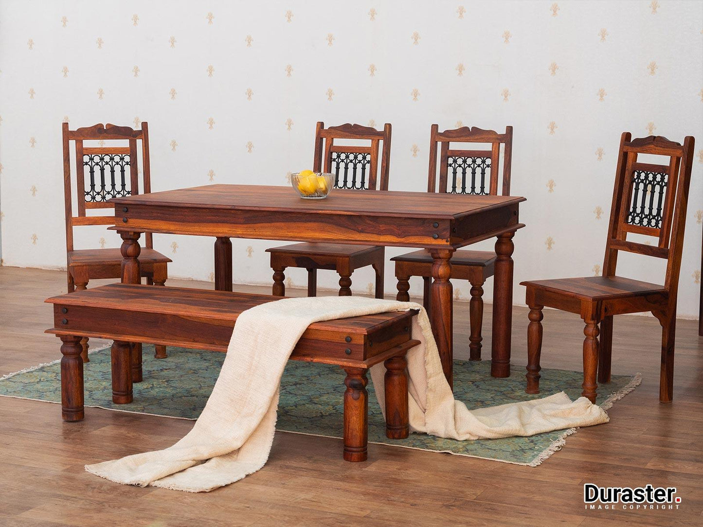 Dudi Furniture Aristocrat Solid Wood Dining Set with Chairs