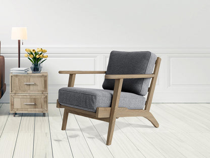 Dudi Furniture Elemantary Solid Wood Fabric Upholstered Chair