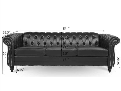 Dudi Furniture Chesterfield Traditional Three Seater Sofas