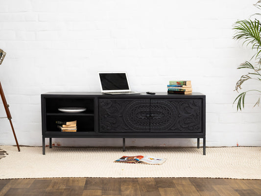Dudi Furniture Black Marina TV Unit