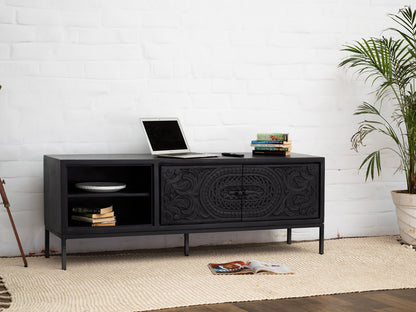 Dudi Furniture Black Marina TV Unit