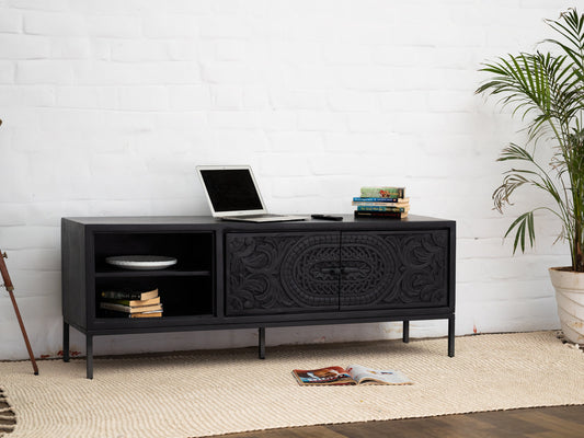 Dudi Furniture Black Marina TV Unit