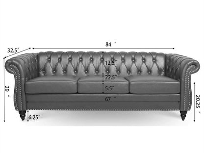 Dudi Furniture Chesterfield Traditional Three Seater Sofas