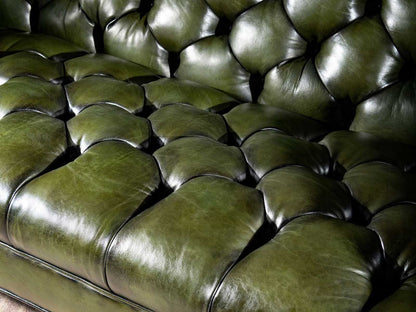 Dudi Furniture Chesterfield Traditional Three Seater Sofa Irish Green