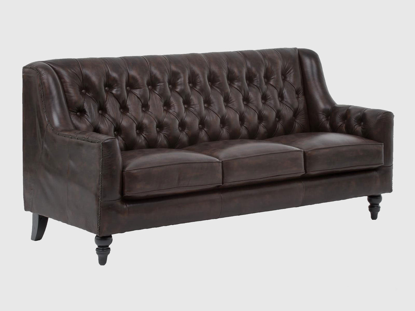 Dudi Furniture Chesterfield Colonial Brown Set of Three Sofas