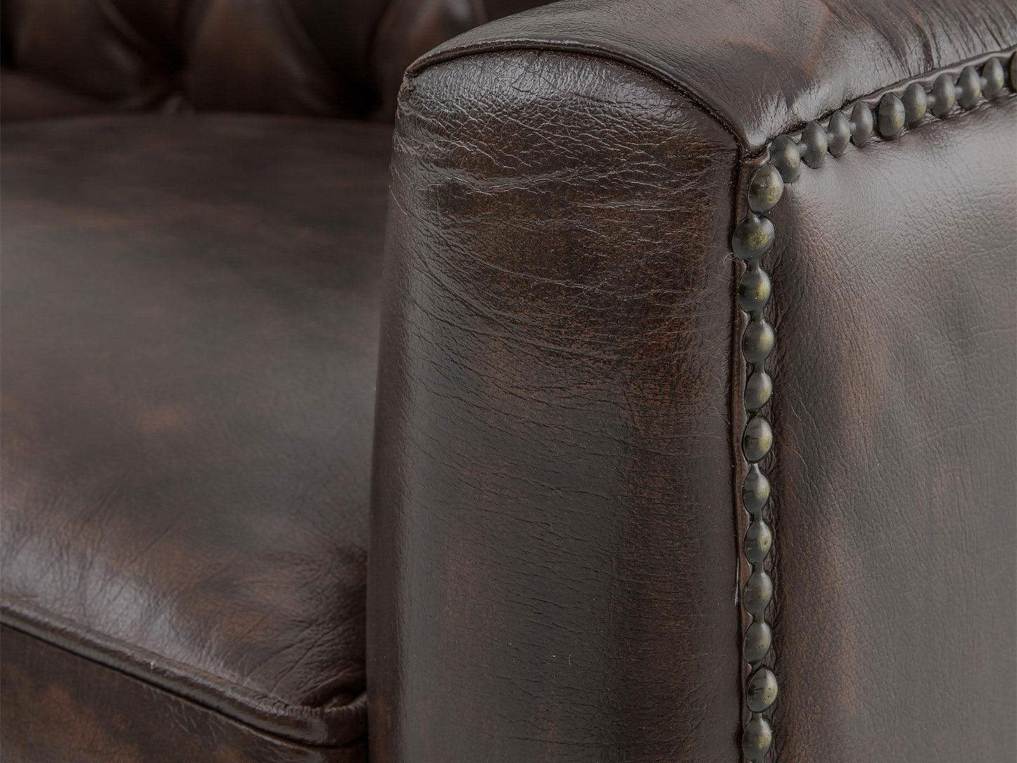 Dudi Furniture Chesterfield Colonial Brown Set of Three Sofas