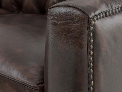 Dudi Furniture Chesterfield Colonial Brown Set of Three Sofas