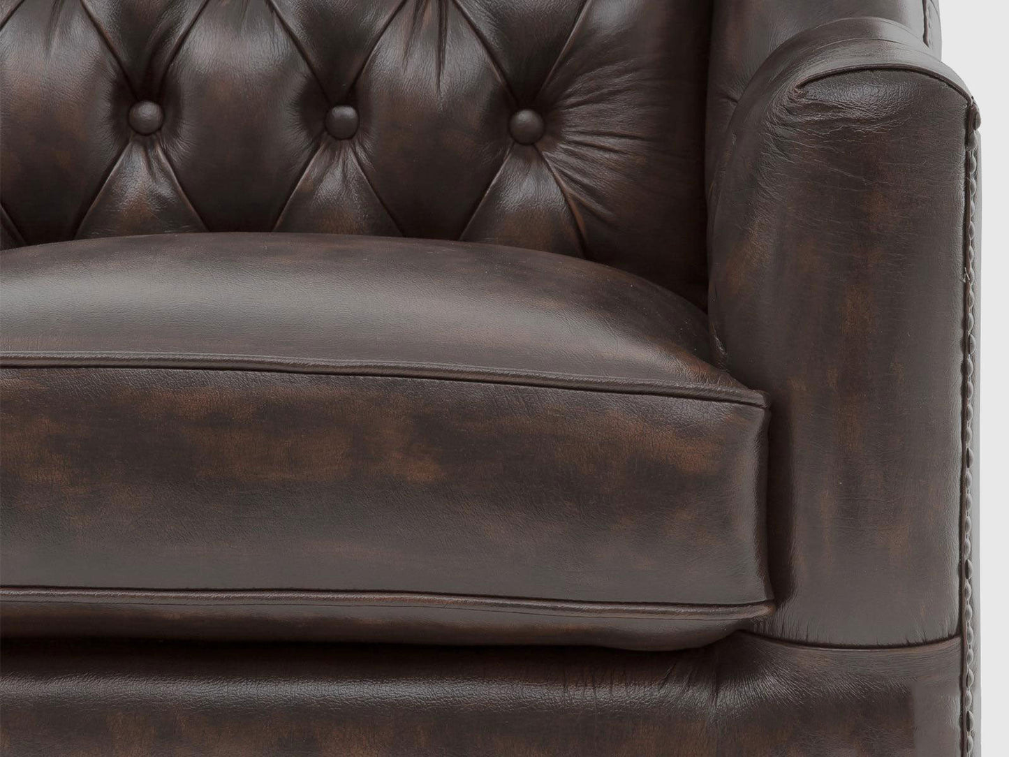 Dudi Furniture Chesterfield Colonial Brown Set of Three Sofas