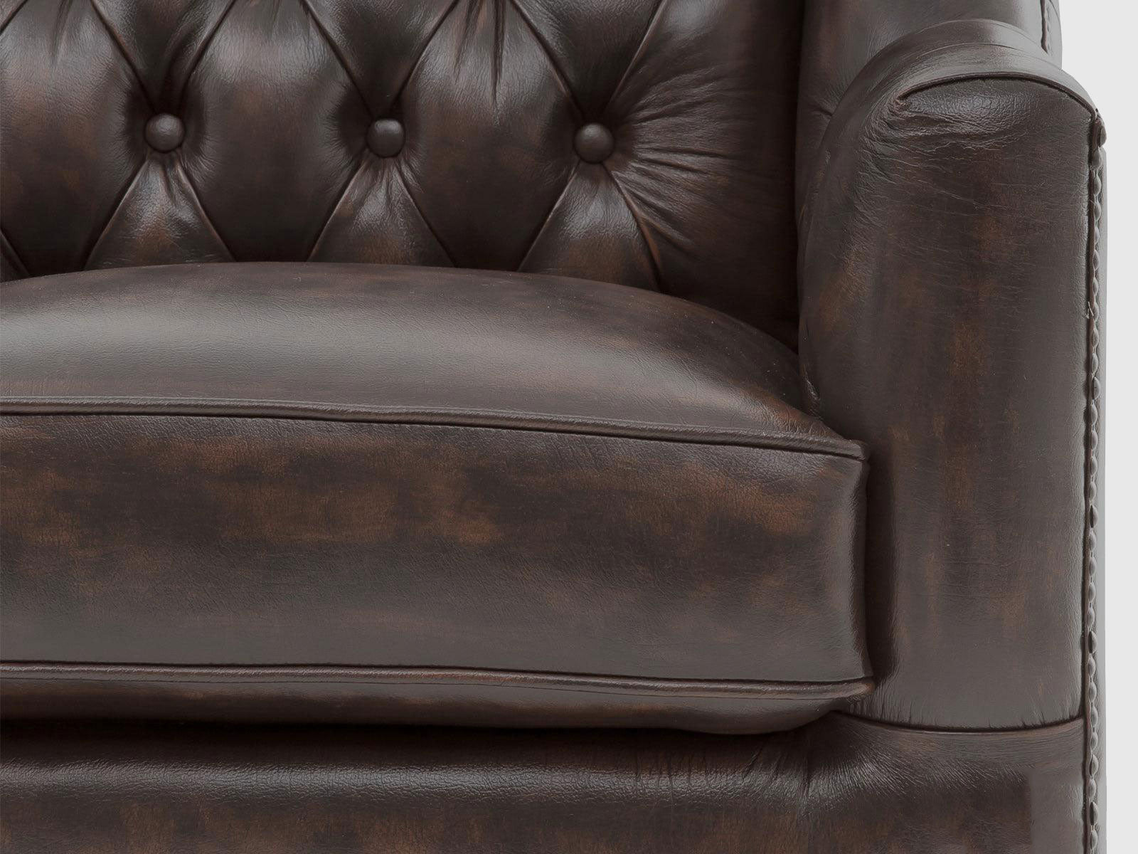 Dudi Furniture Chesterfield Colonial Brown Set of Three Sofas