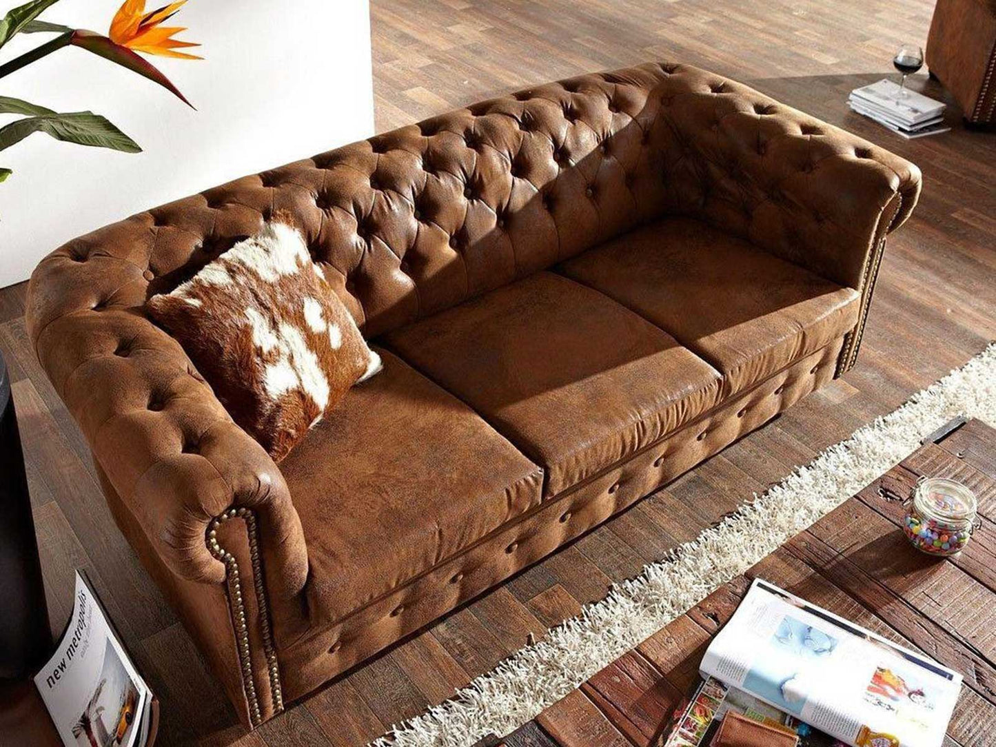 Dudi Furniture Chesterfield Vintage Three Seater Sofa