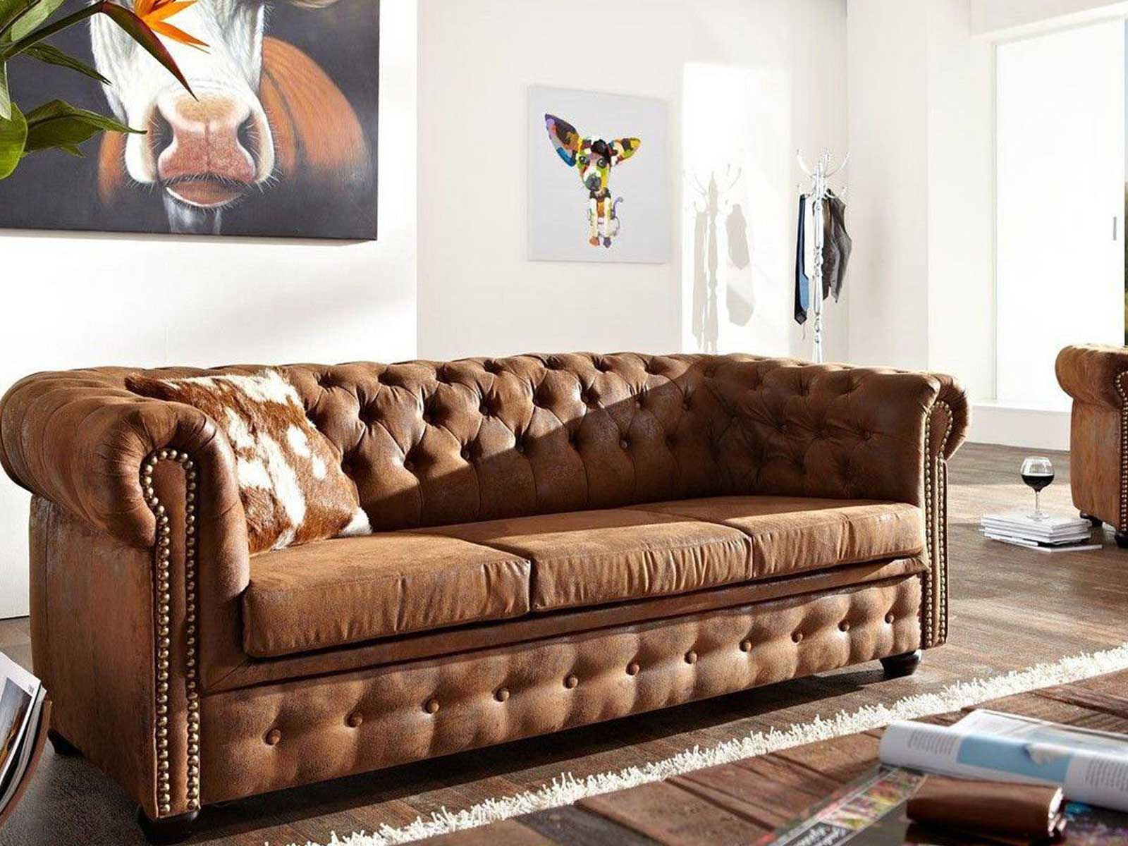 Dudi Furniture Chesterfield Vintage Three Seater Sofa
