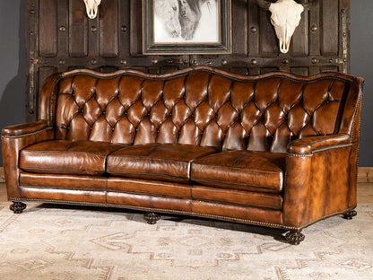Dudi Furniture Chesterfield Traditional Three Seater Sofa Caramel Brown (2)