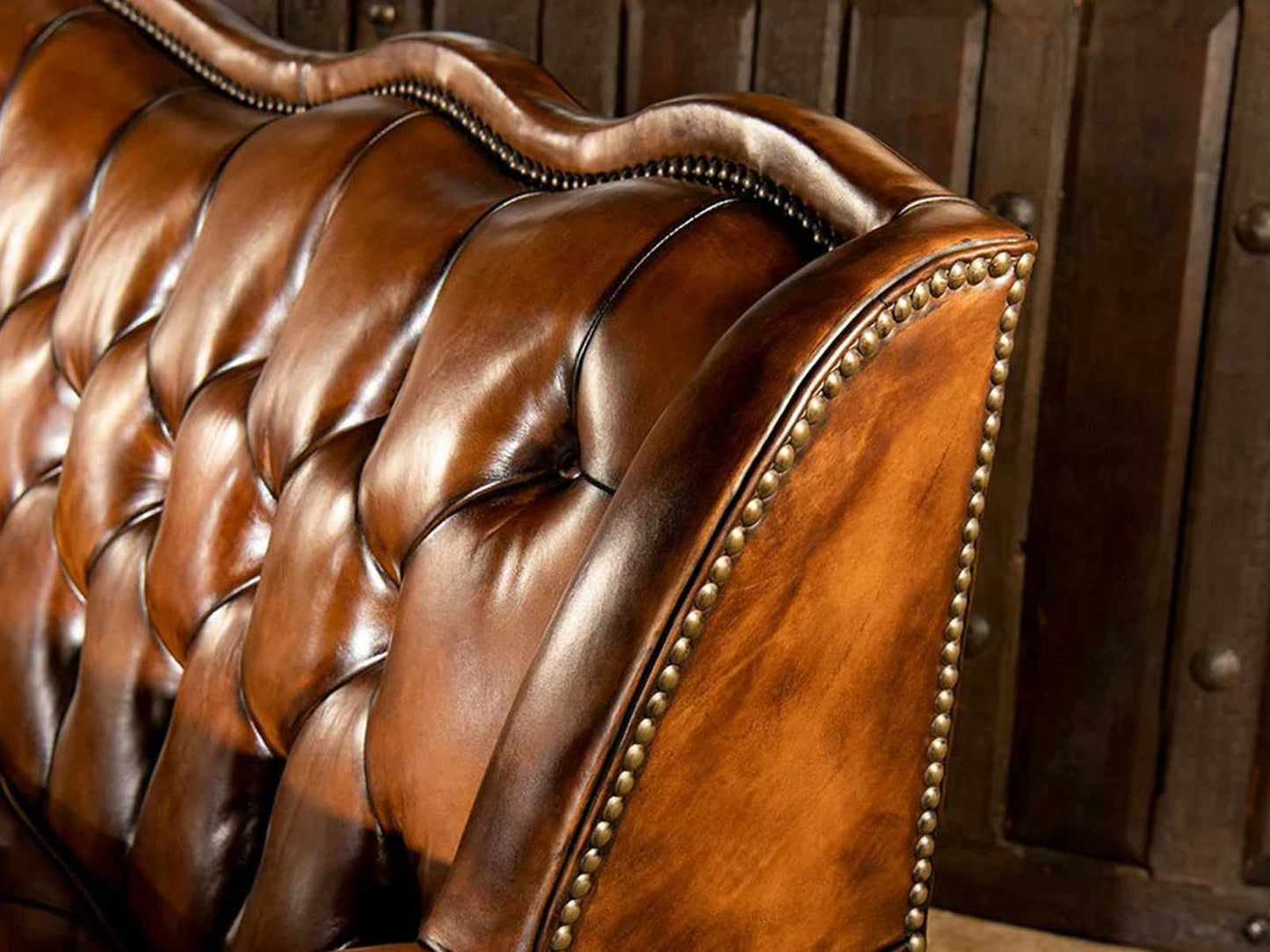 Dudi Furniture Chesterfield Traditional Three Seater Sofa Caramel Brown (2)