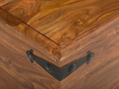 Dudi Furniture Vismit Solid Sheesham wood Storage Trunk / Coffee Table