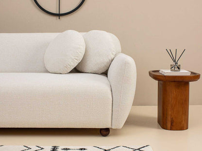 Dudi Furniture Daisy 3 Seater Fabric Sofa Pearl White