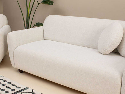 Dudi Furniture Daisy 3 Seater Fabric Sofa Pearl White