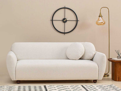 Dudi Furniture Daisy 3 Seater Fabric Sofa Pearl White