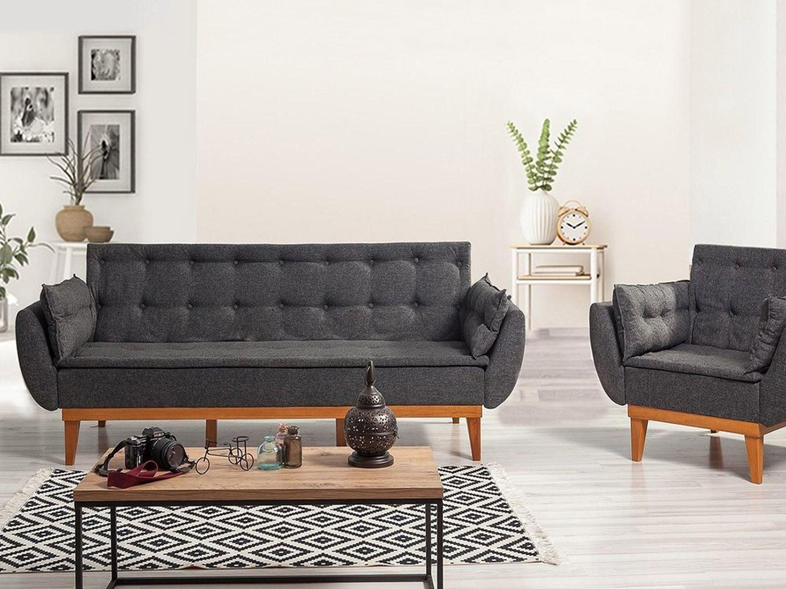 Dudi Furniture Daisy Three Seater Anthracite Grey