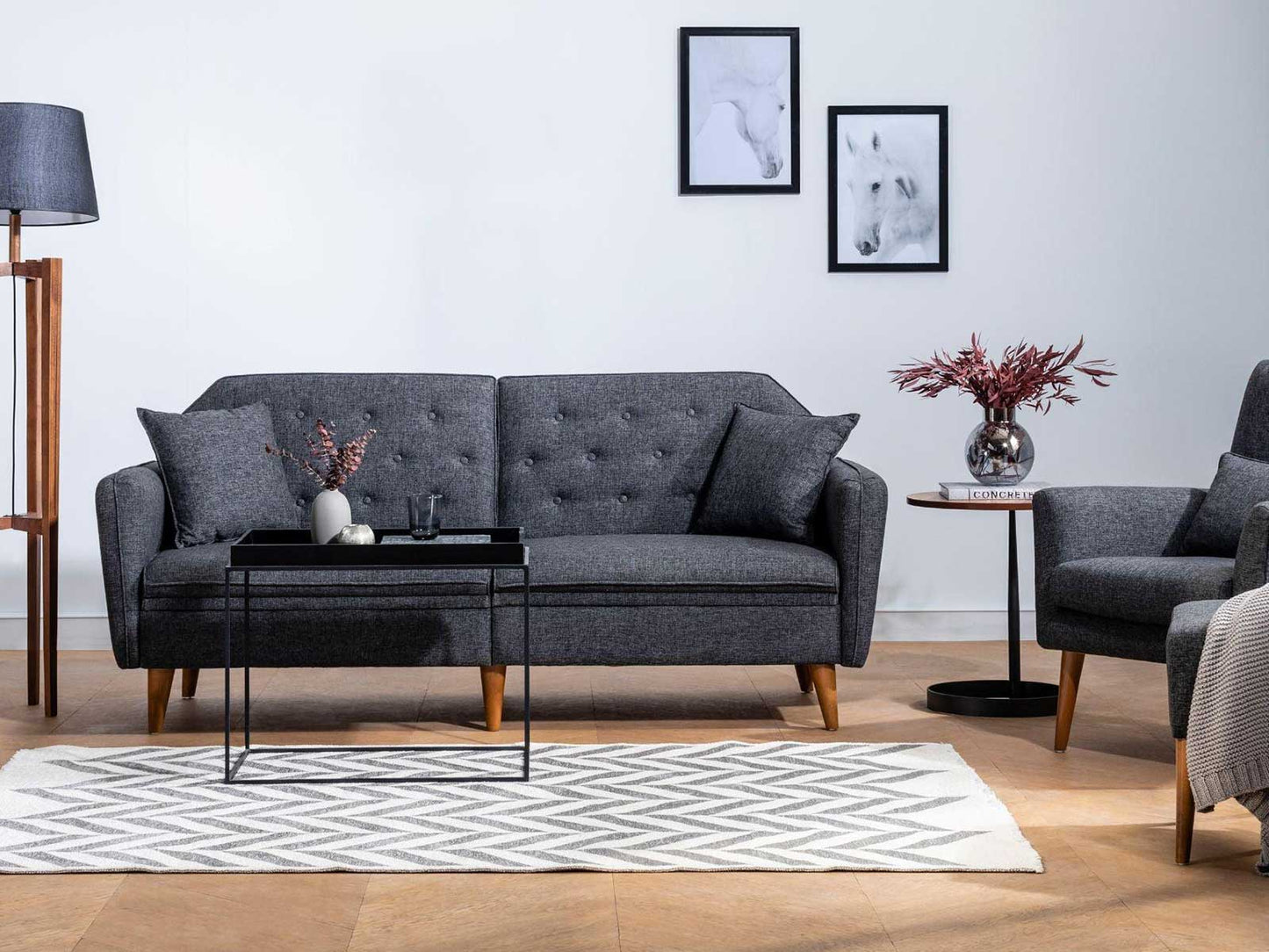 Dudi Furniture Daisy Three Seater Anthracite Grey
