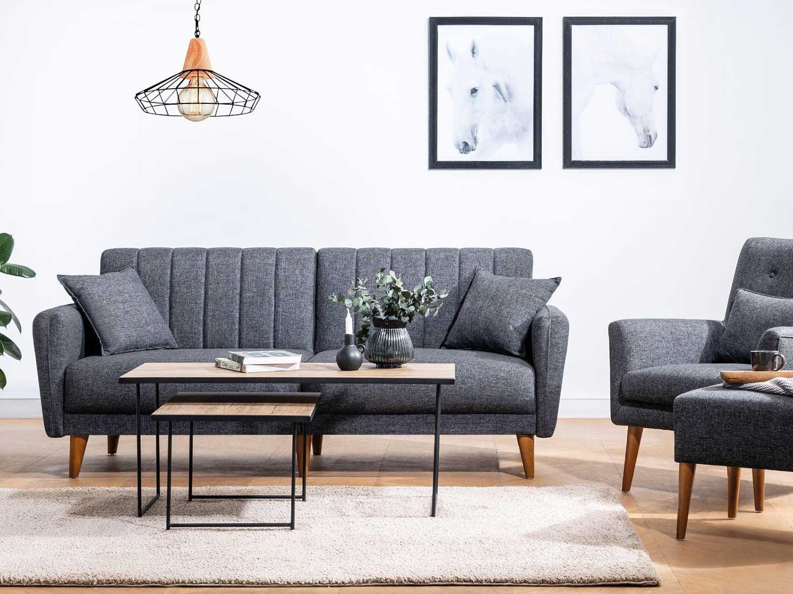 Dudi Furniture Daisy Three Seater Anthracite Grey