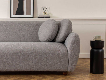 Dudi Furniture Daisy 3 Seater Fabric Sofa Light Grey