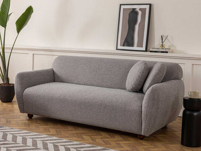 Dudi Furniture Daisy 3 Seater Fabric Sofa Light Grey