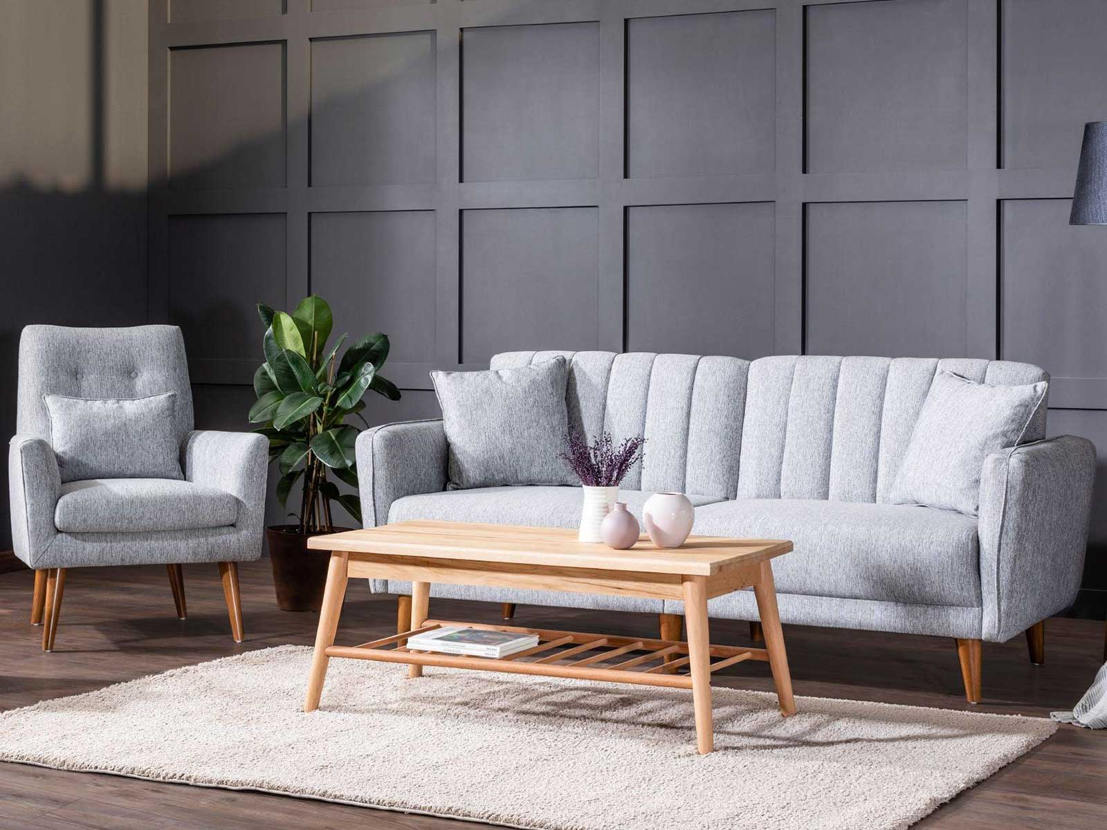 Dudi Furniture Daisy Two Seater Light Grey
