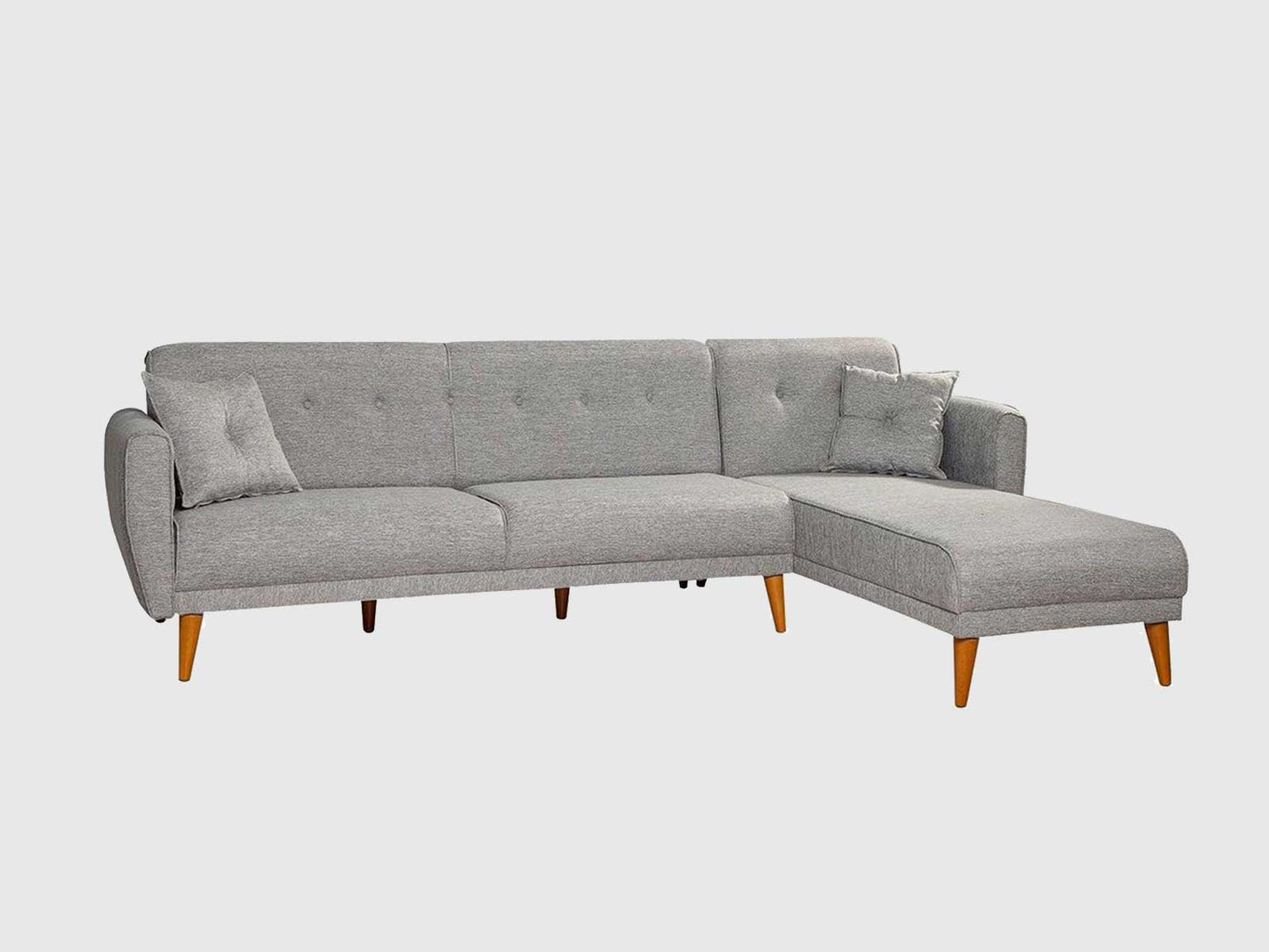 Dudi Furniture Diana Corner Fabric Sofa Dolphin Grey