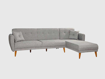 Dudi Furniture Diana Corner Fabric Sofa Dolphin Grey