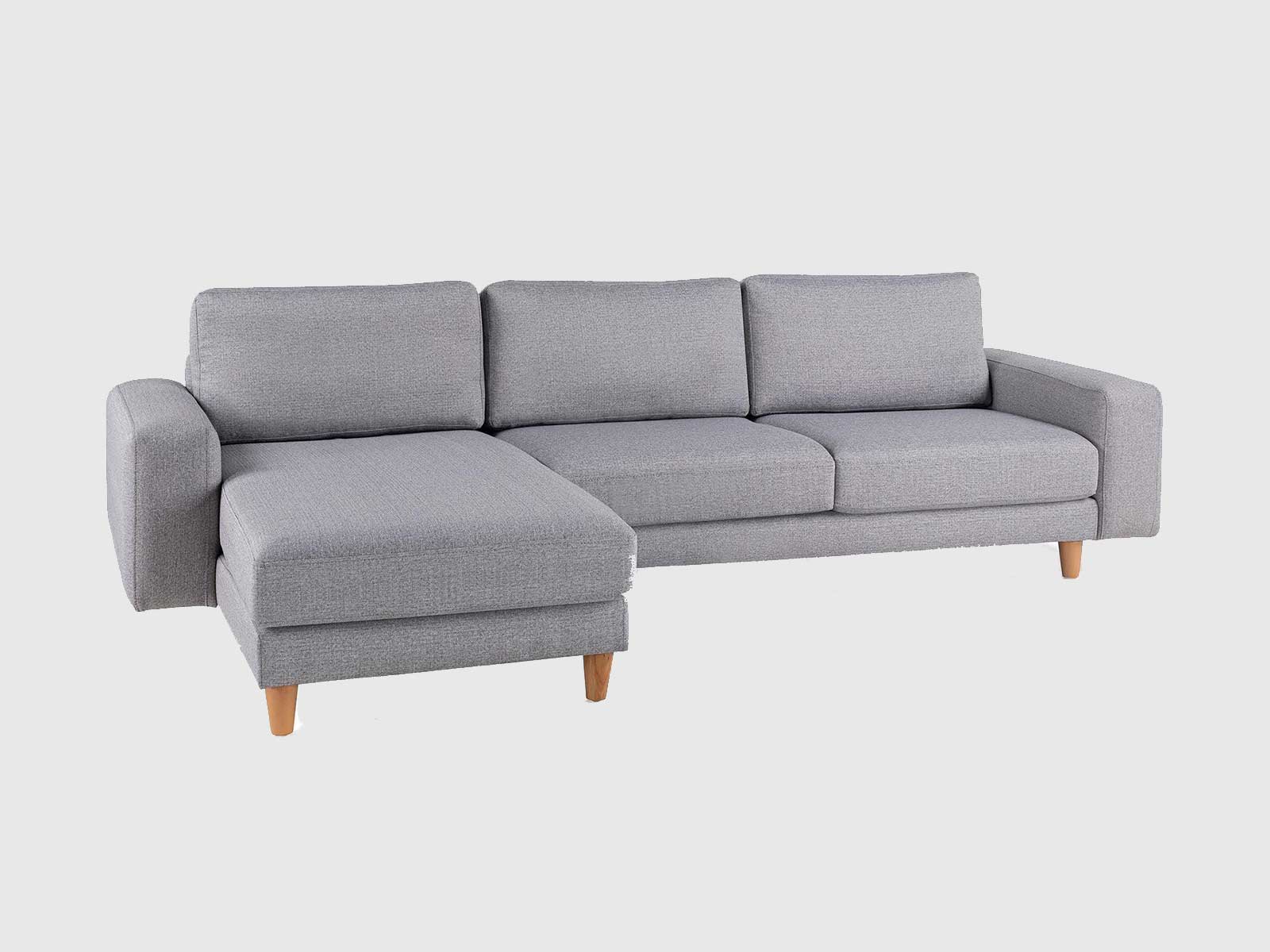 Dudi Furniture Diana Sectional Fabric Sofa Silver Grey