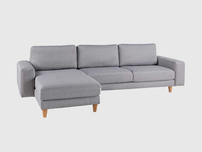 Dudi Furniture Diana Sectional Fabric Sofa Silver Grey