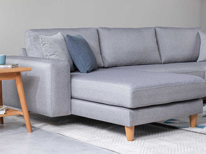 Dudi Furniture Diana Sectional Fabric Sofa Silver Grey
