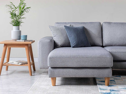 Dudi Furniture Diana Sectional Fabric Sofa Silver Grey