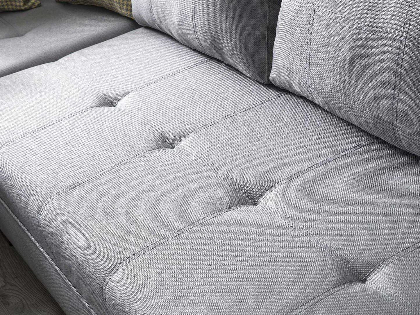 Dudi Furniture Diana Corner Fabric Sofa (Silver Grey)