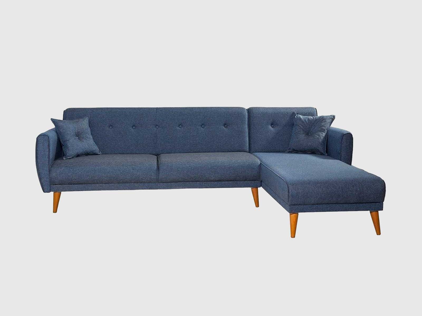 Dudi Furniture Diana Sectional Fabric Sofa Navy Blue
