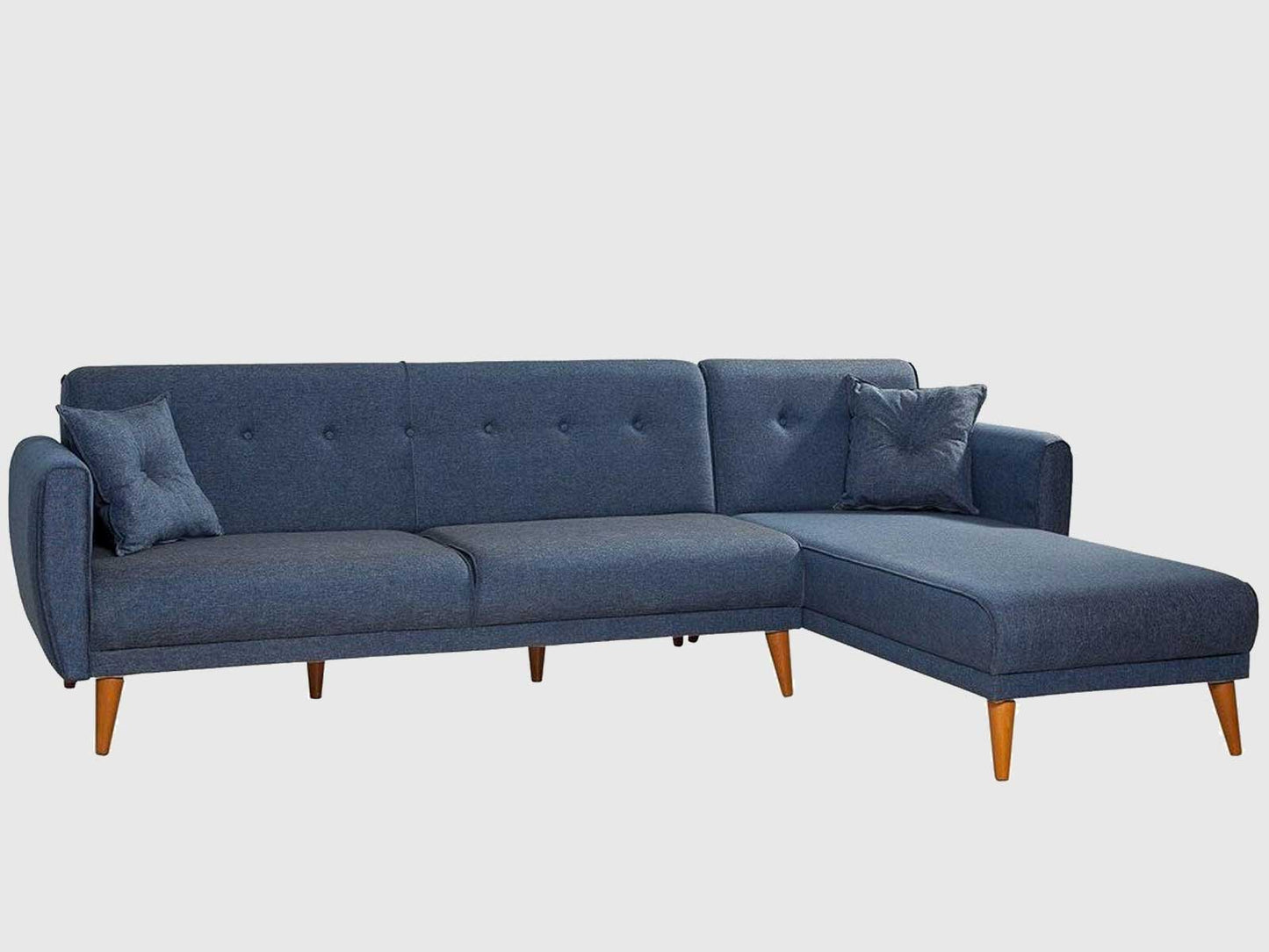 Dudi Furniture Diana Sectional Fabric Sofa Navy Blue