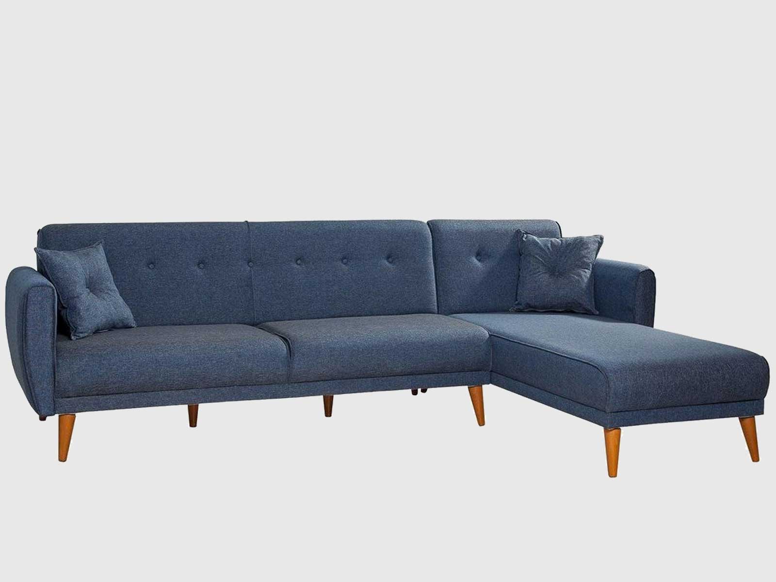 Dudi Furniture Diana Sectional Fabric Sofa Navy Blue