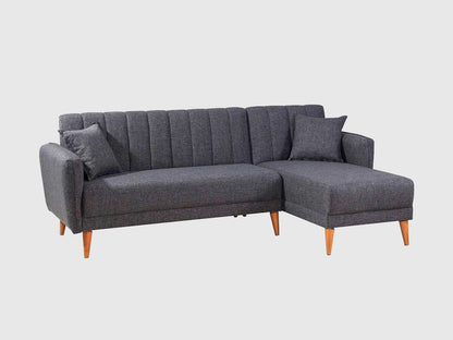 Dudi Furniture Diana Sectional Fabric Sofa Shadow Grey