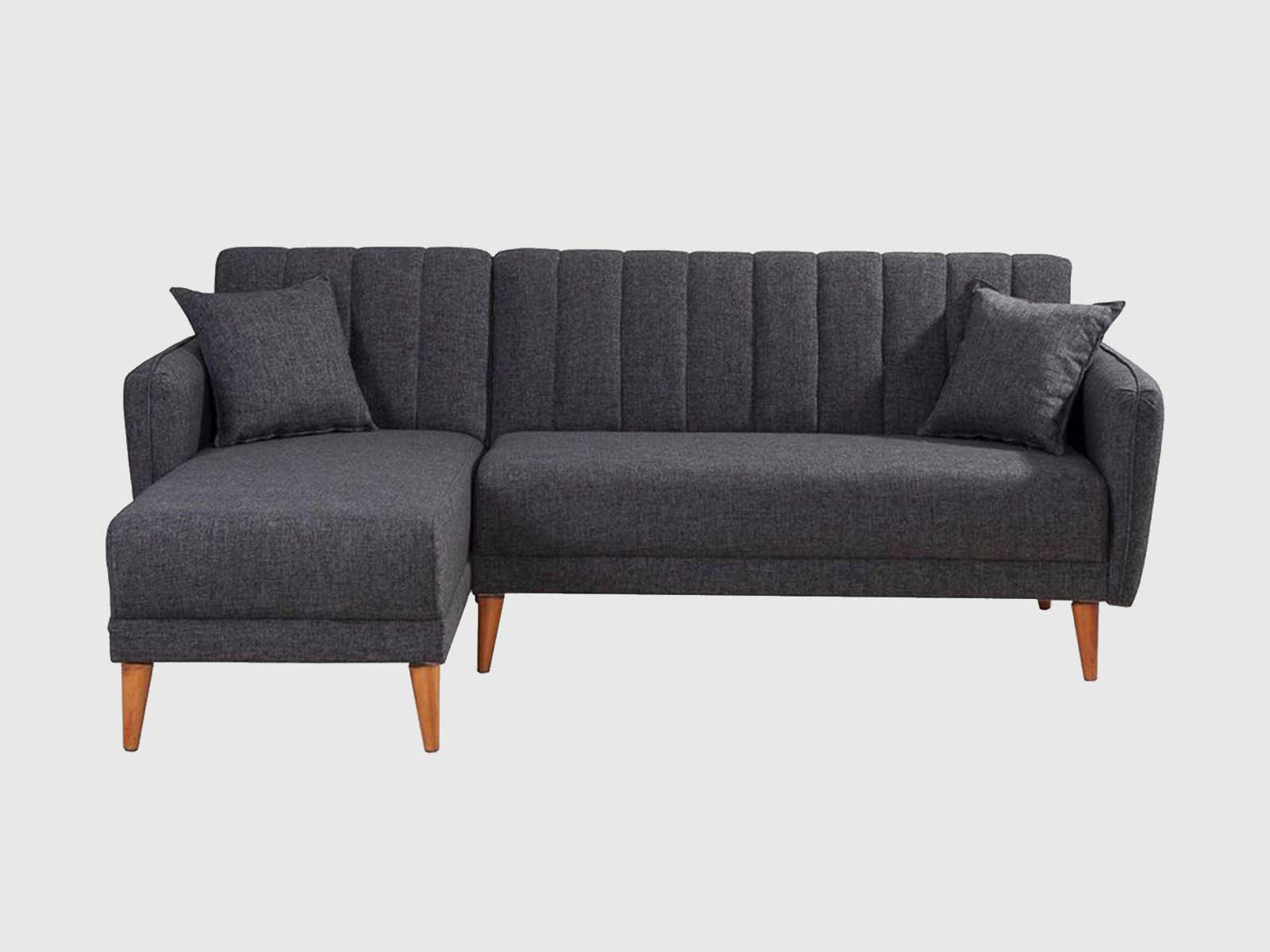 Dudi Furniture Diana Sectional Fabric Sofa Shadow Grey
