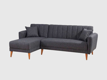 Dudi Furniture Diana Sectional Fabric Sofa Shadow Grey