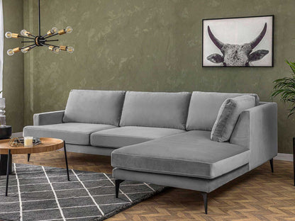 Dudi Furniture Diana Sectional Fabric Sofa Cloud Grey