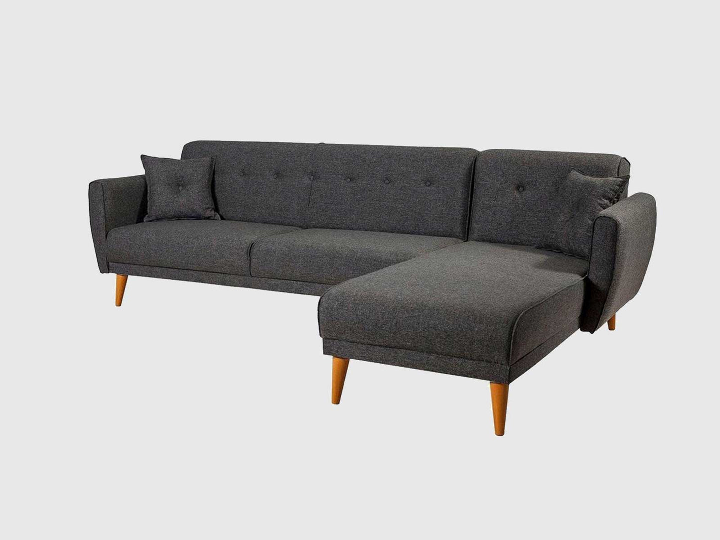 Dudi Furniture Diana Corner Fabric Sofa Shadow Grey